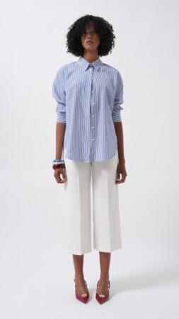 Çizgili Basic Gömlek - ANGELINO BuyukBedeniz (1)