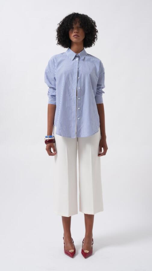 Çizgili Basic Gömlek - 2