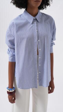 Çizgili Basic Gömlek - 4