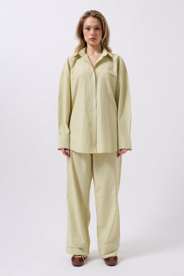 Çizgili Cep Detay Gömlek - 2