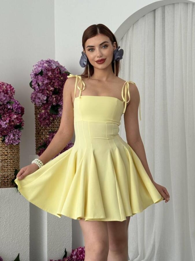 Clara Askılı Mini Elbise - 1