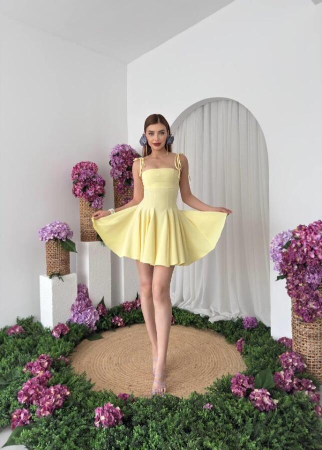 Clara Askılı Mini Elbise - 3