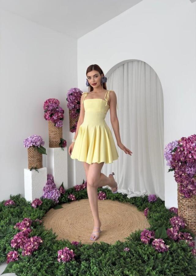 Clara Askılı Mini Elbise - 5