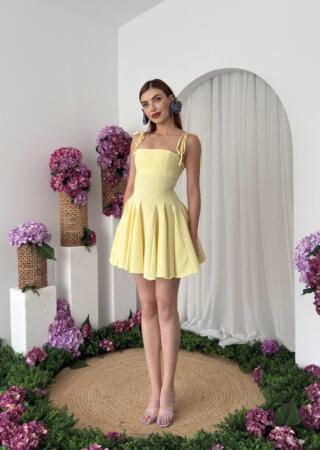 Clara Askılı Mini Elbise - 7