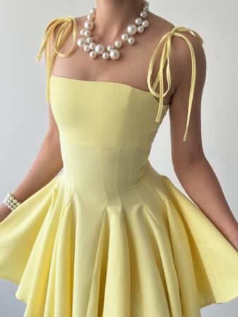 Clara Askılı Mini Elbise - 8