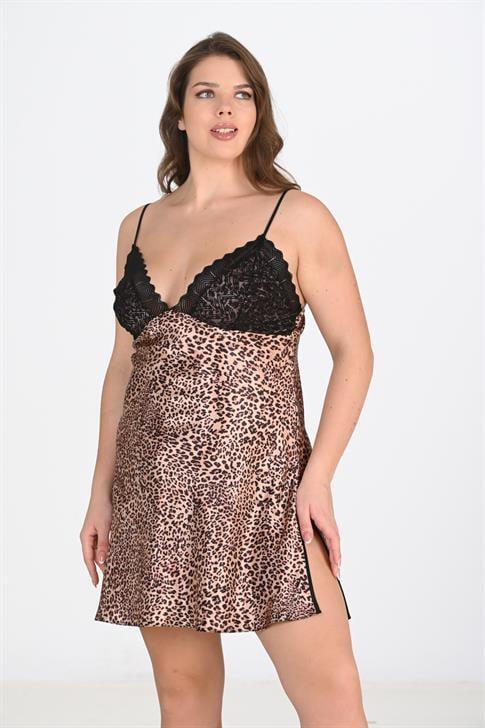 Angelino Büyük Beden 2li Leopar Sabahlık Takımı Bigsize 6203 - 2