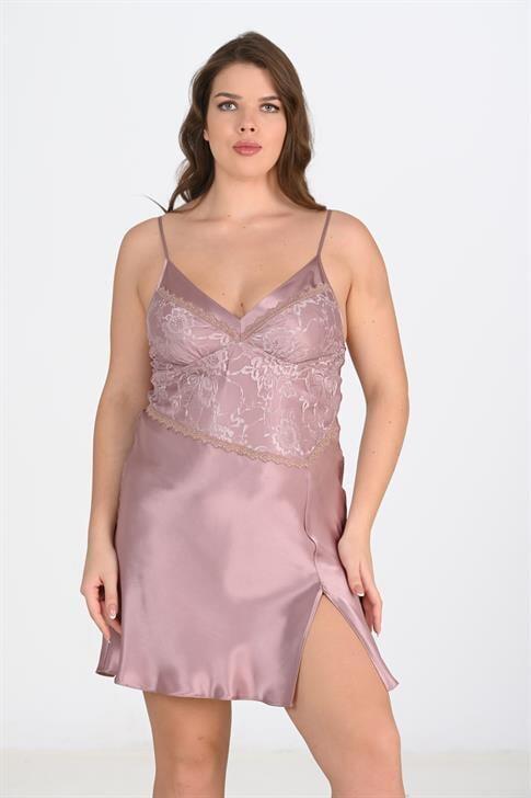 Angelino Büyük Beden 2li Vizon Sabahlık Takımı Bigsize 6205 - 2