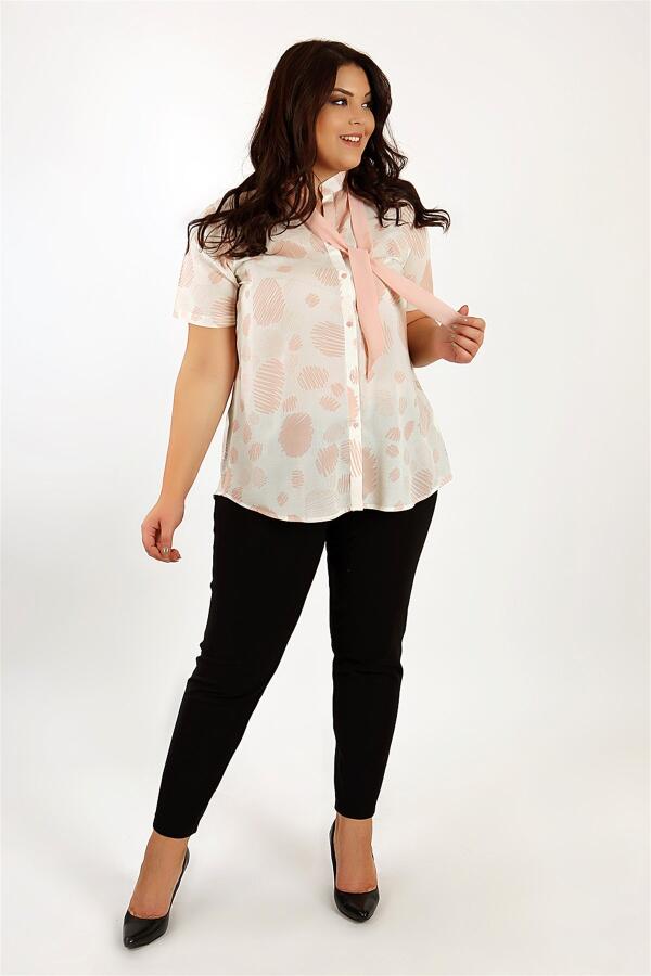 Powder Shirt with Collar Scarf - 2