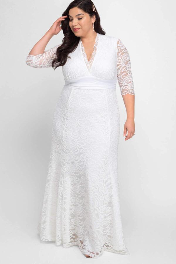 Complete Guipure Plus Size Long Dress KL26001 - 1