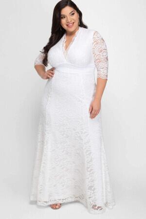 Complete Guipure Plus Size Long Dress KL26001 - 4