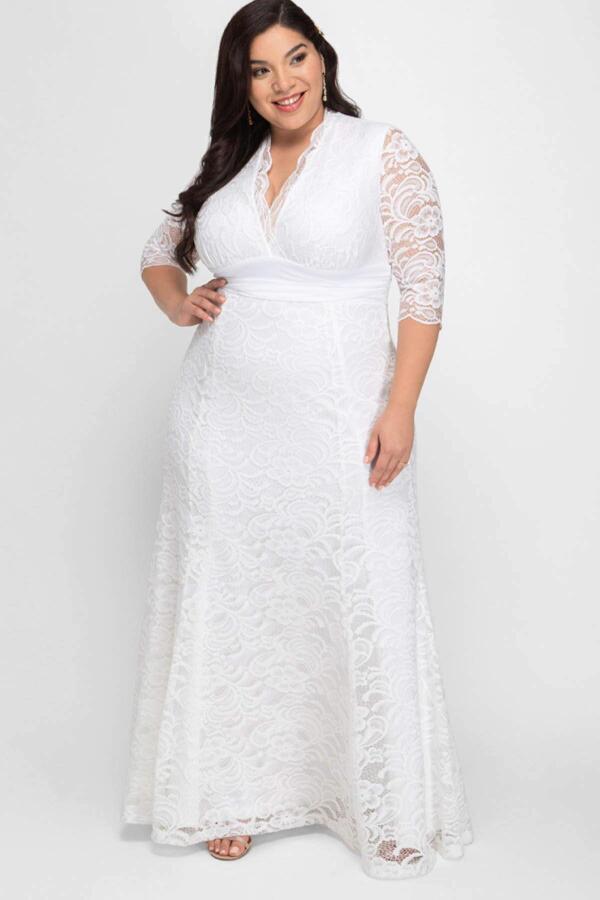 Complete Guipure Plus Size Long Dress KL26001 - 4