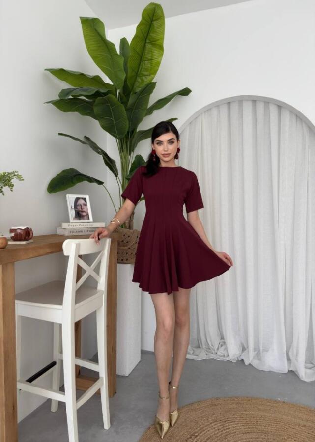 Crem Pliseli Elbise - 6