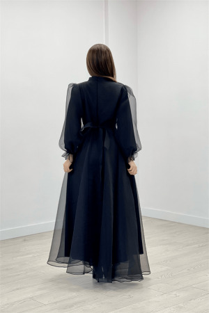 Dalya Organze Kumaş Abiye Ebise - SİYAH - 5