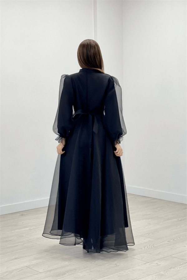 Dalya Organze Kumaş Abiye Ebise - SİYAH - 5