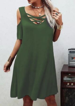 Dekolteli Bağcık Detay Viskon Kumaş Elbise - 5