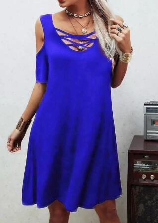 Dekolteli Bağcık Detay Viskon Kumaş Elbise - 6