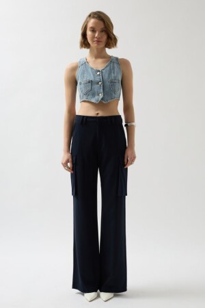 Denim Cepli Yelek - 2
