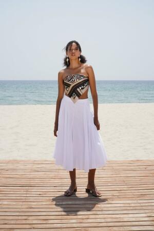 Dikiş Detay Maxi Etek - ANGELINO BuyukBedeniz