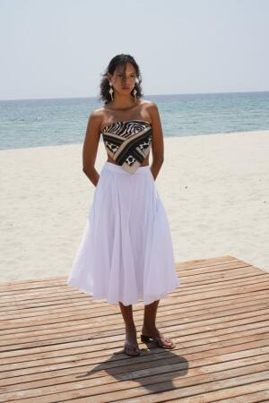 Dikiş Detay Maxi Etek - 3