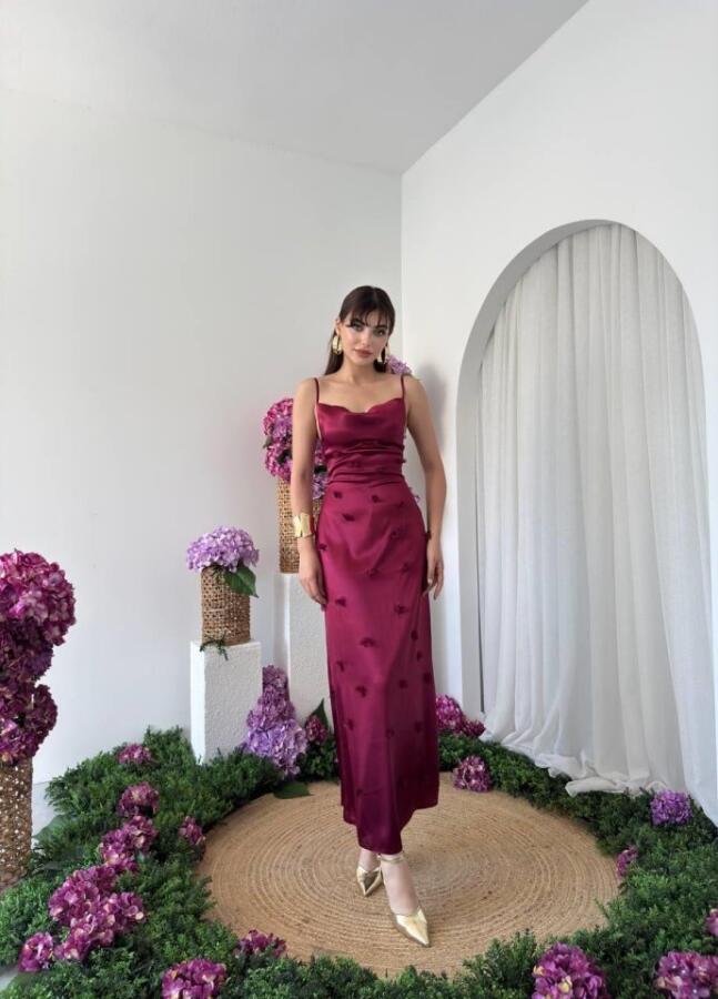 Dora Çiçek Detaylı Elbise - 5