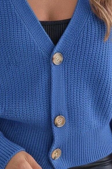 Düğme Detay Triko Bluz - 2