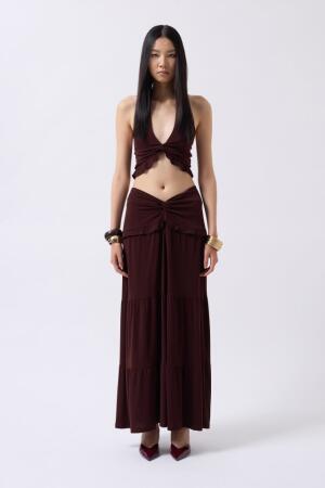 Düğüm Detay Fırfırlı Crop - ANGELINO BuyukBedeniz (1)