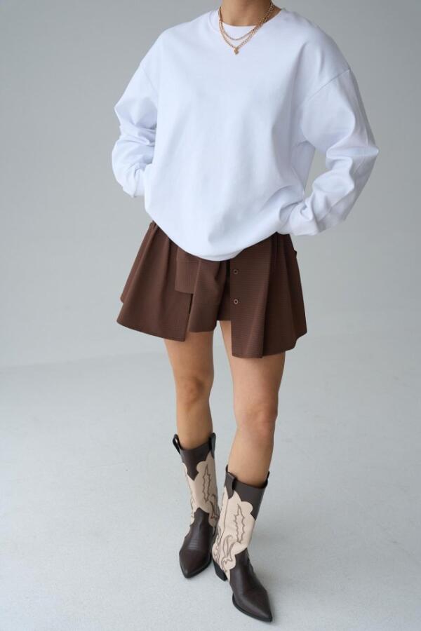 Düz SweatShirt - Beyaz - 4