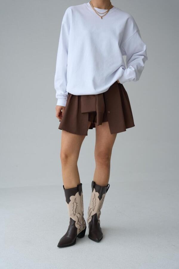 Düz SweatShirt - Beyaz - 5