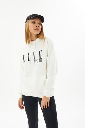 ELLE Sport Black Printed Women's Hooded Sweatshirt with Pockets - 3