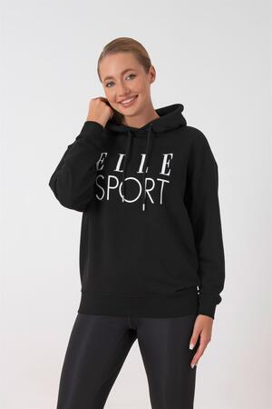 ELLE Sport White Printed Women's Hooded Sweatshirt - 3