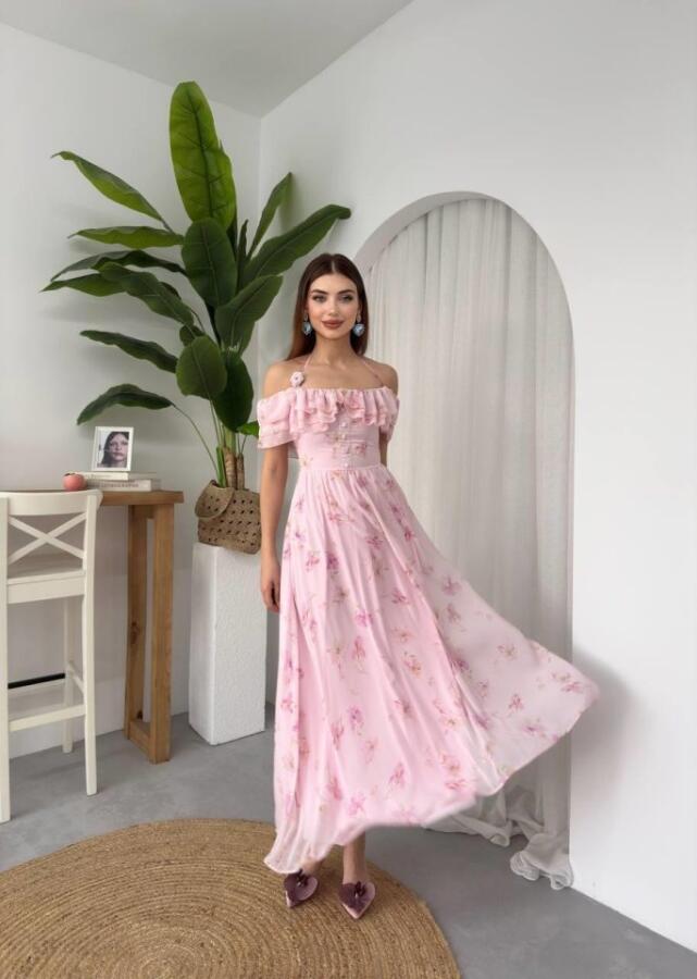 Elmi Çiçek Detaylı Elbise - 5
