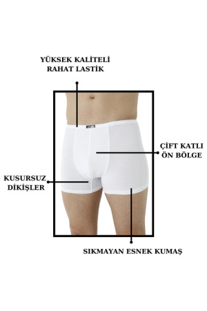 Erkek Bambu Boxer Sarı İnce Bel Lastikli 5'li Paket - 11