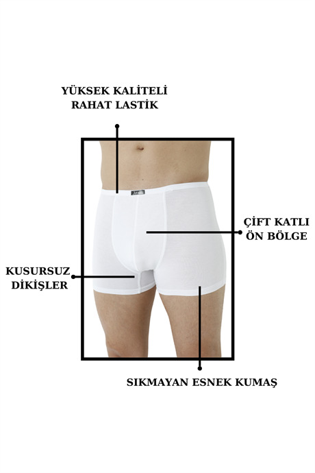 Erkek Bambu Boxer Sarı İnce Bel Lastikli 5'li Paket - 11