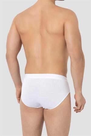 Erkek Bambu Slip Külot Düz Beyaz 3'lü Paket - 4