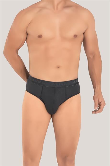 Erkek Bambu Slip Külot Düz Füme 3'lü Paket - 2