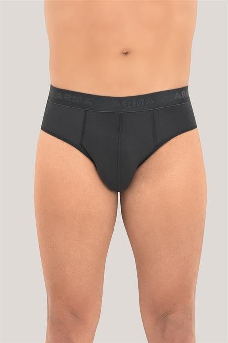 Erkek Bambu Slip Külot Düz Füme 3'lü Paket - 3