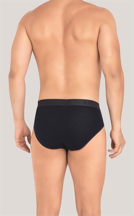 Erkek Bambu Slip Külot Düz Lacivert 3'lü Paket - 4