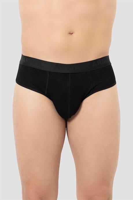 Erkek Bambu Slip Külot Düz Siyah 3'lü Paket - 3