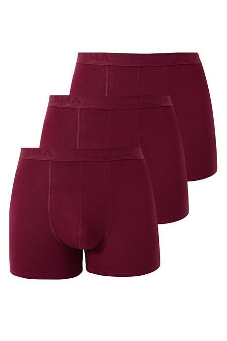 Erkek Bordo Bambu Boxer 3'lü Paket - 1