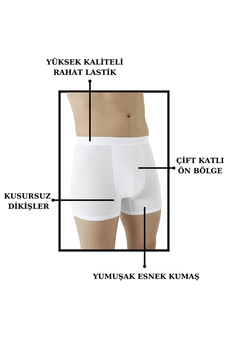 Erkek Bordo Bambu Boxer 3'lü Paket - 12