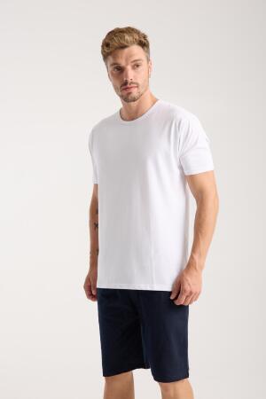 Akbeniz Erkek Cepli Lakost Pamuk Penye Şort Lacivert - (1)