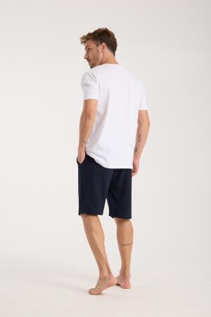 Akbeniz Erkek Cepli Lakost Pamuk Penye Şort Lacivert - 3