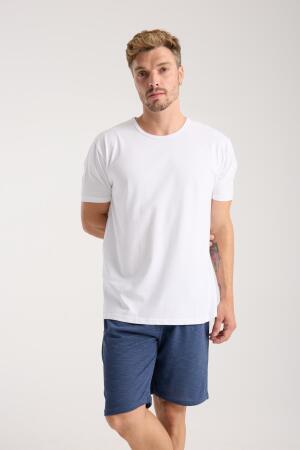 Akbeniz Erkek Cepli Lakost Pamuk Penye Şort Lacivert - 3