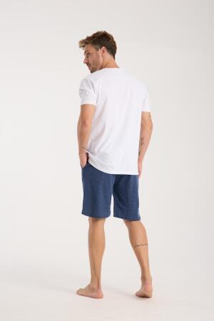 Akbeniz Erkek Cepli Lakost Pamuk Penye Şort Lacivert - 5