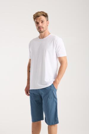 Akbeniz Erkek Cepli Pamuk Penye Şort İndigo - 3