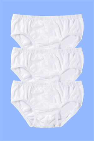 Erkek Çocuk Beyaz Külot %100 Pamuklu 3'lü Paket - 3