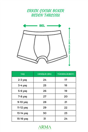 Erkek Çocuk Boxer 6'lı Paket Renkli, Pamuklu ve Likralı Esnek Kumaş - 6