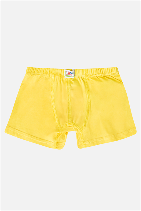 Erkek Çocuk Düz Pamuklu Likralı Sarı Boxer 6'lı Paket - 2