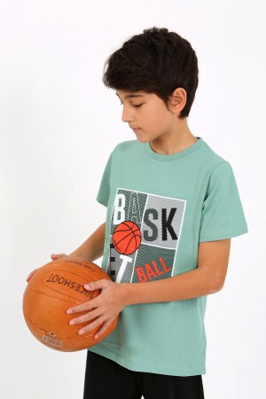 Erkek Çocuk Kısa Kol Penye Pijama Takım 20758 SuYeşili - 3