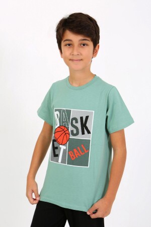 Erkek Çocuk Kısa Kol Penye Pijama Takım 20758 SuYeşili - 4